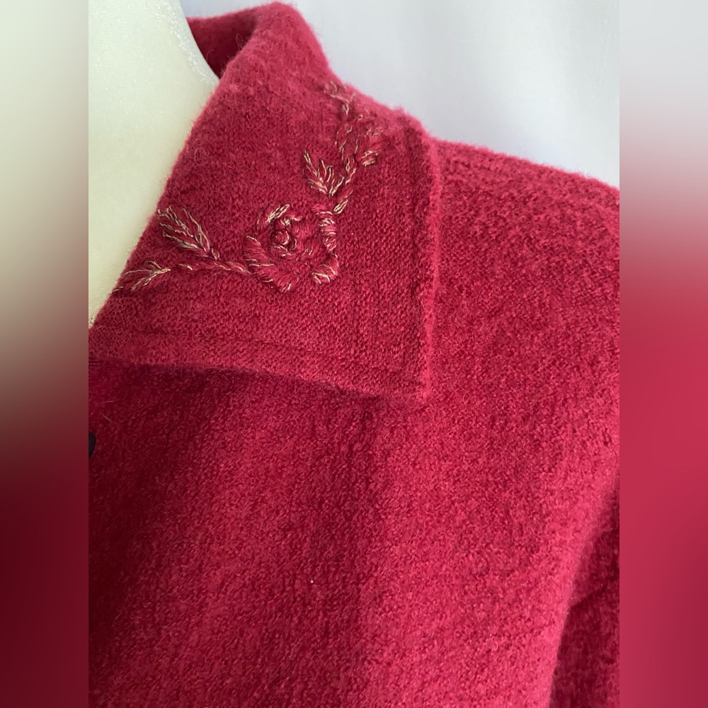 Classic Elements Deep Red Women's Button-Up Coat … - image 7